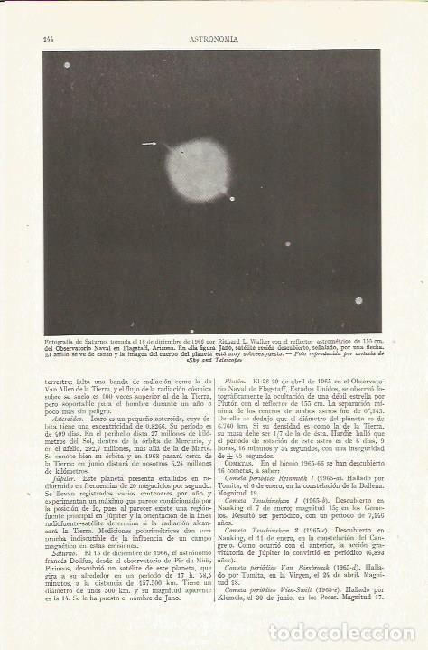 Otros art&iacute;culos de coleccionismo en papel: LAMINA ESPASA 35756: Fotografia de Saturno - Varios