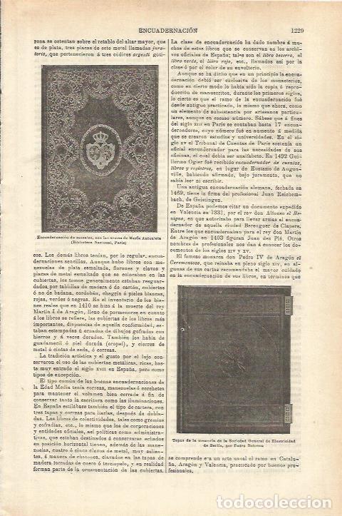 Otros art&iacute;culos de coleccionismo en papel: LAMINA ESPASA 35676: Encuadernacion de mosaico - Varios