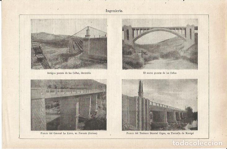 Otros art&iacute;culos de coleccionismo en papel: LAMINA ESPASA 35343: Puente antiguo y nuevo de Cellas y puente del General La Llave en Forcaqra - Va