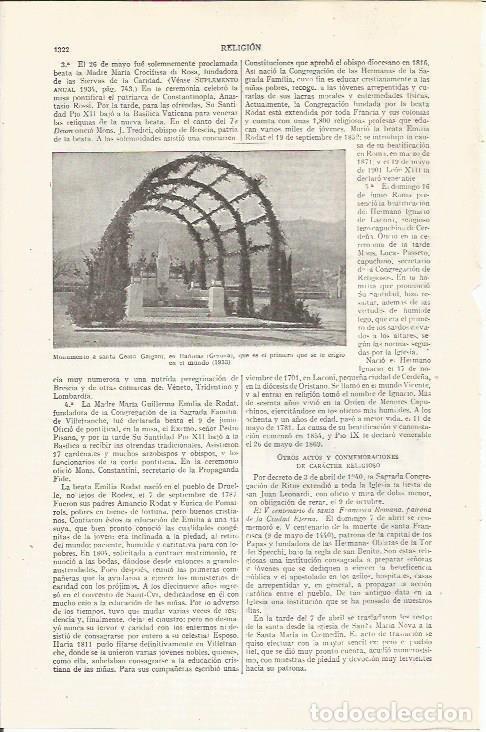 Otros art&iacute;culos de coleccionismo en papel: LAMINA ESPASA 35352: Monumento a Santa Gemma en Banyoles, Girona - Varios
