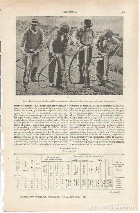 Otros art&iacute;culos de coleccionismo en papel: LAMINA ESPASA 35333: Obreros con martillos neumaticos - Varios