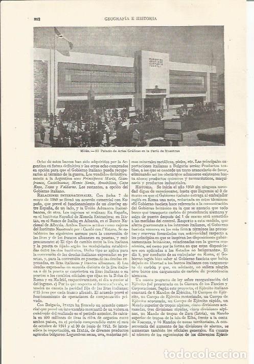 Otros art&iacute;culos de coleccionismo en papel: LAMINA ESPASA 35279: Palacio de las Artes Graficas en Milan, Italia - Varios