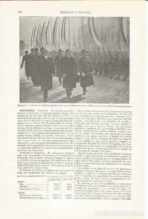 Otros art&iacute;culos de coleccionismo en papel: LAMINA ESPASA 35274: Ministro de Yugoslavia en Budapest para ratificar pacto de amistad con Hungria