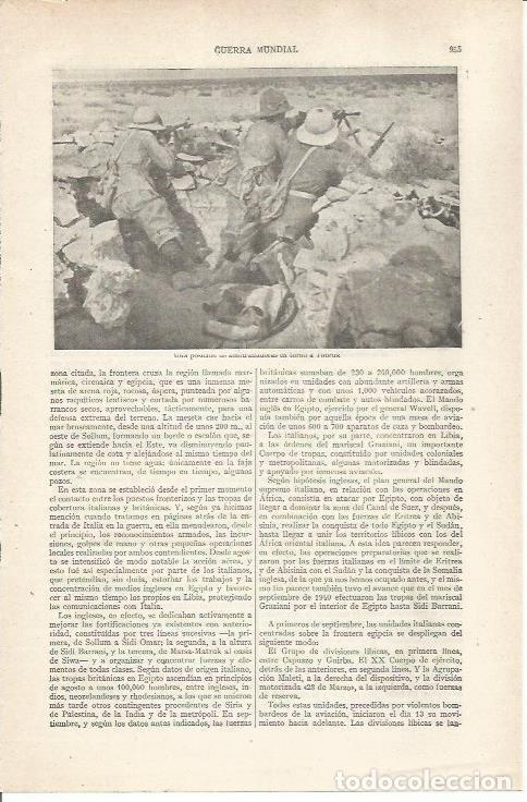 Otros art&iacute;culos de coleccionismo en papel: LAMINA ESPASA 35325: Puesto de ametralladoras en Tobruk, Libia - Varios