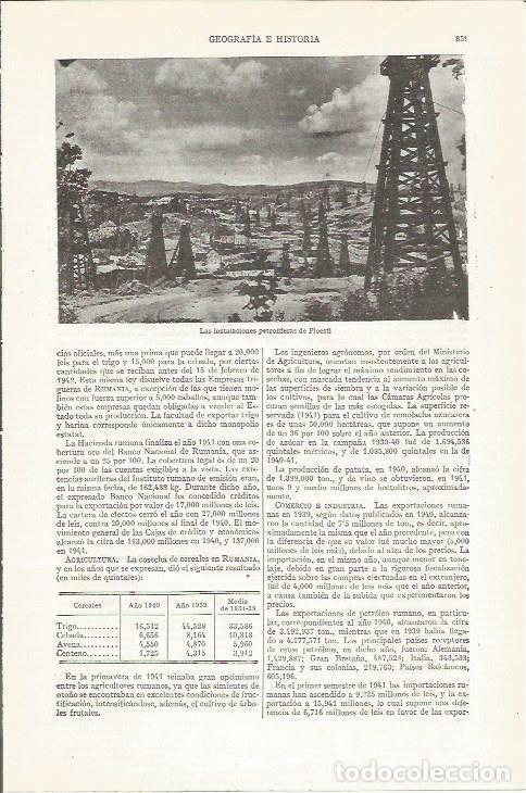 Otros art&iacute;culos de coleccionismo en papel: LAMINA ESPASA 35290: Instalaciones de petroleo en Ploesti, Bulgaria - Varios