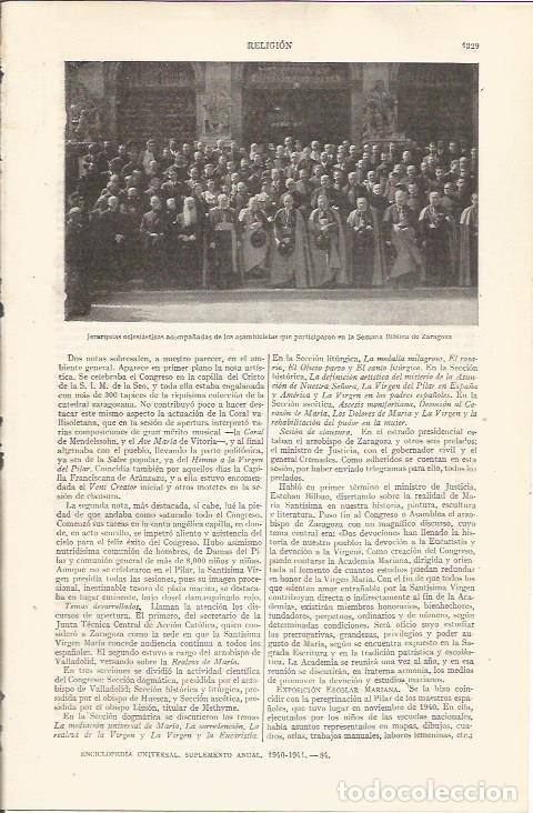 Otros art&iacute;culos de coleccionismo en papel: LAMINA ESPASA 35355: Eclesiasticos en la Semana Biblica de Zaragoza - Varios