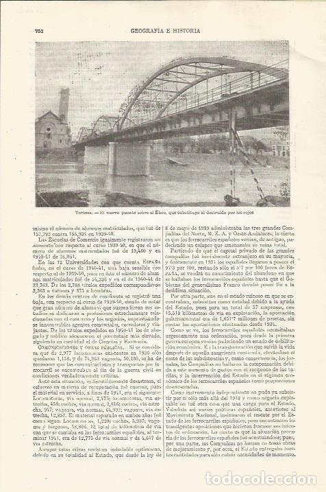 Otros art&iacute;culos de coleccionismo en papel: LAMINA ESPASA 35262: Puente sobre el Ebro en Tortosa - Varios