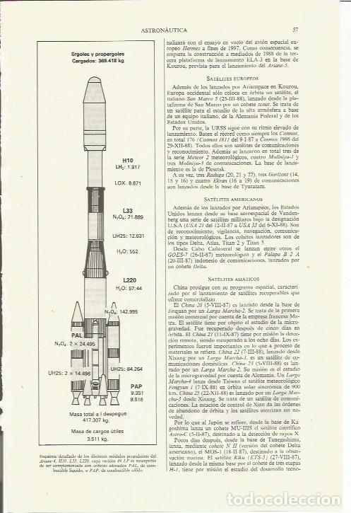 Otros art&iacute;culos de coleccionismo en papel: LAMINA ESPASA 35365: Esquema de los propulsores del Ariane-4 - Varios