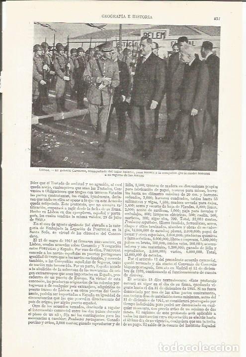 Otros art&iacute;culos de coleccionismo en papel: LAMINA ESPASA 35289: El general Carmona y Salazar en Lisboa - Varios