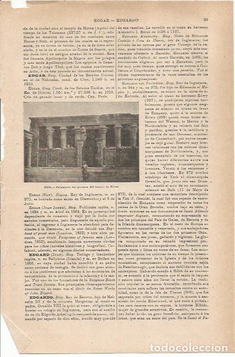 Otros art&iacute;culos de coleccionismo en papel: LAMINA ESPASA 35445: Templo de Edfu, Egipto - Varios