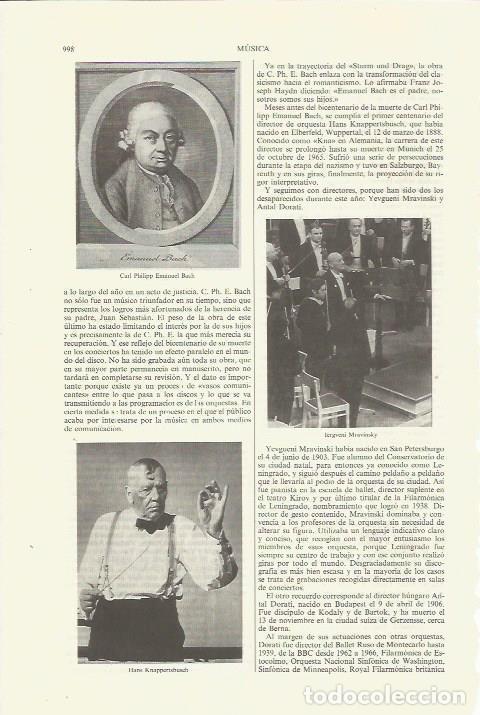 Otros art&iacute;culos de coleccionismo en papel: LAMINA ESPASA 35430: Emmanuel Bach - Varios