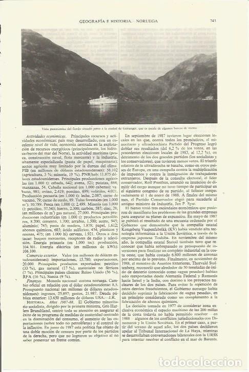Otros art&iacute;culos de coleccionismo en papel: LAMINA ESPASA 35410: Vista del fiordo de Geiranger, Noruega - Varios