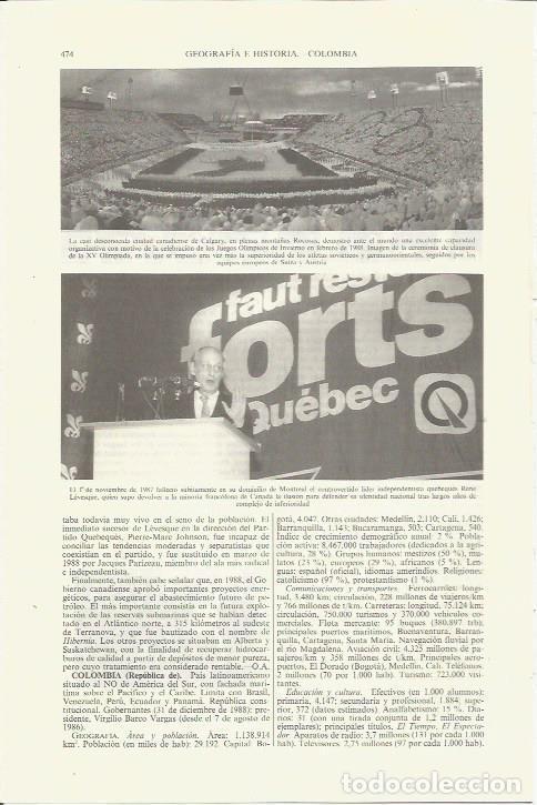 Otros art&iacute;culos de coleccionismo en papel: LAMINA ESPASA 35390: Estadio de Calgary en los Juegos Olimpicos de Invierno de 1988 - Varios
