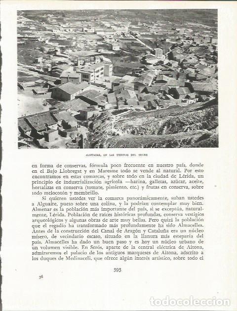 Otros art&iacute;culos de coleccionismo en papel: LAMINA 21695: Vista aerea de Alguaire - Josep Pla