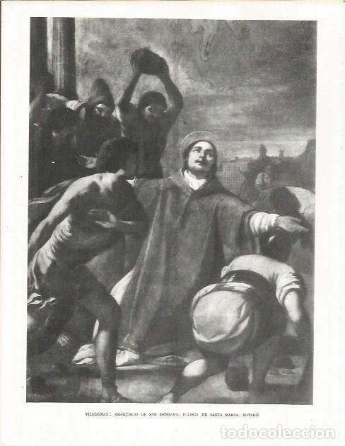 Otros art&iacute;culos de coleccionismo en papel: LAMINA 21558: Martirio de San Esteban de la iglesia de Viladomat - Josep Pla