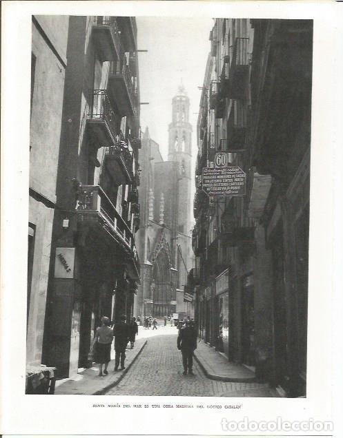 Otros art&iacute;culos de coleccionismo en papel: LAMINA 21550: Santa Maria del Mar en Barcelona - Josep Pla