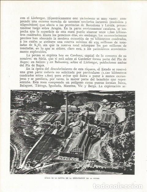 Otros art&iacute;culos de coleccionismo en papel: LAMINA 21650: Explotacion de la Pota&ntilde;a en Suria - Josep Pla