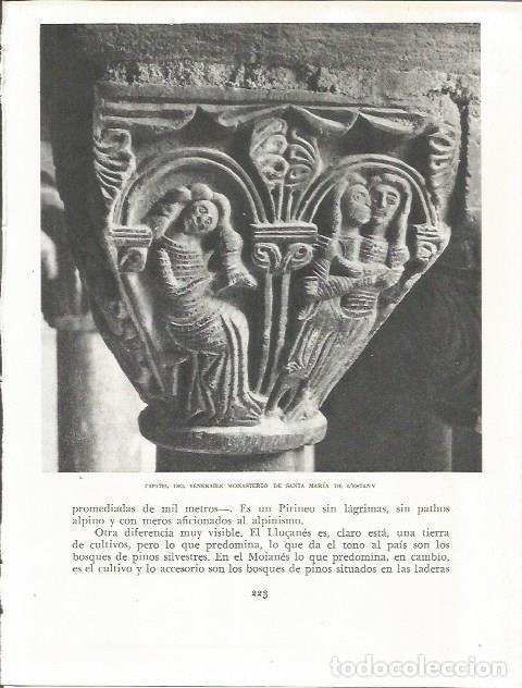 Otros art&iacute;culos de coleccionismo en papel: LAMINA 21628: Capitel del Monasterio de Santa Maria de l'Estany - Josep Pla