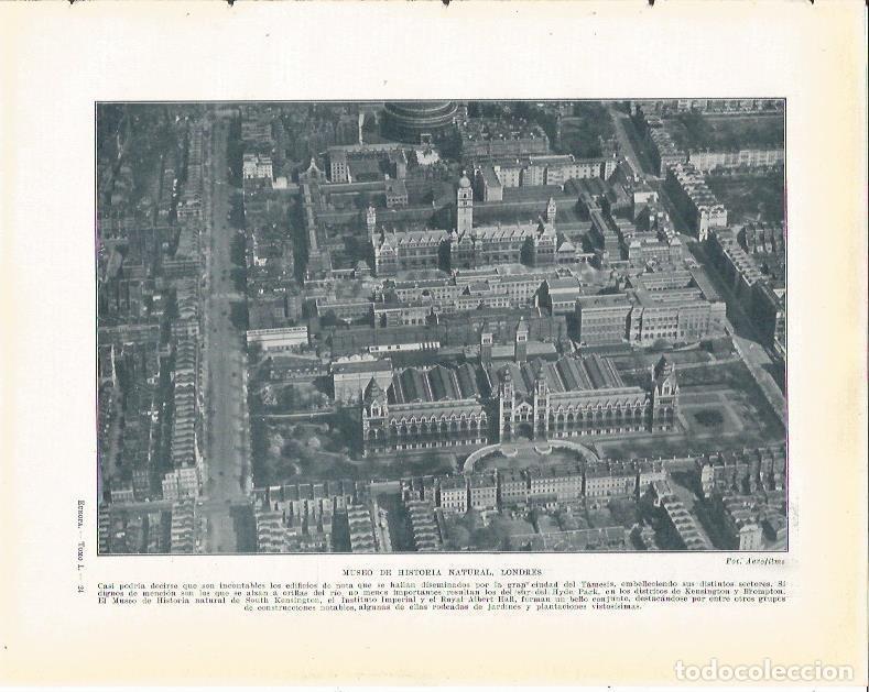 Otros art&iacute;culos de coleccionismo en papel: LAMINA 20915: Vista aerea del Museo de Historia Natural de Londres - Beltran y Rozpide