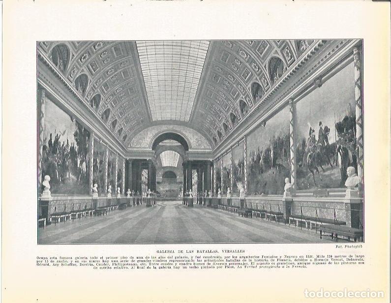 Outros artigos de papel: LAMINA 21089: Galeria de las Batallas en Versalles - Beltran y Rozpide