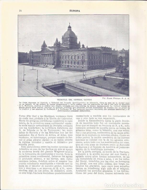 Sammelleidenschaft Andere Papierartikel: LAMINA 20828: Tribunal del Imperio en Leipzig - Beltran y Rozpide