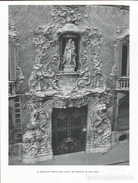 Otros art&iacute;culos de coleccionismo en papel: LAMINA 21845: Fachada del Palacio del Marques de Dos Aguas en Valencia - Joan Fuster