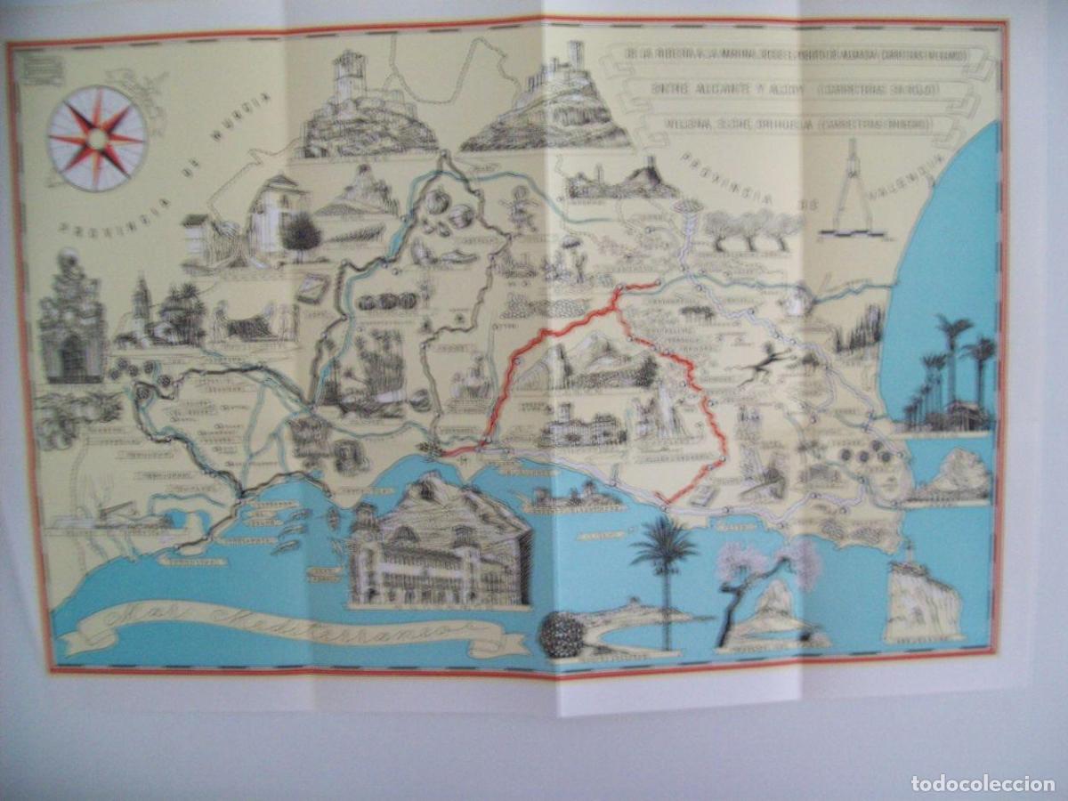 Sammelleidenschaft Andere Papierartikel: LAMINA 21938: Mapa de itinerarios en Alicante - Joan Fuster