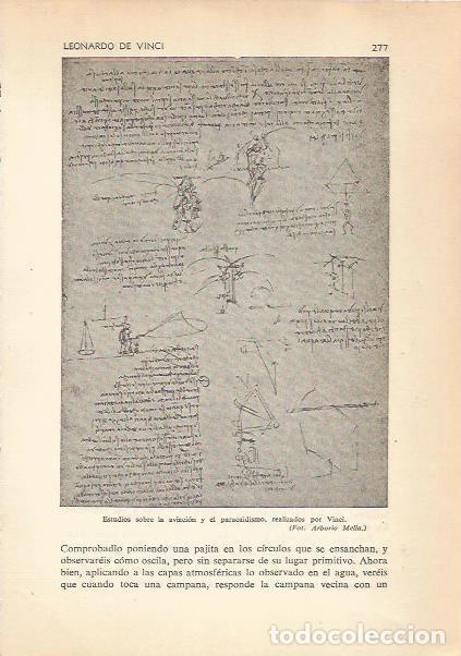 Otros art&iacute;culos de coleccionismo en papel: LAMINA 24205: Estudios de aviacion, por Leonardo da Vinci - Carmi&ntilde;a Verdejo
