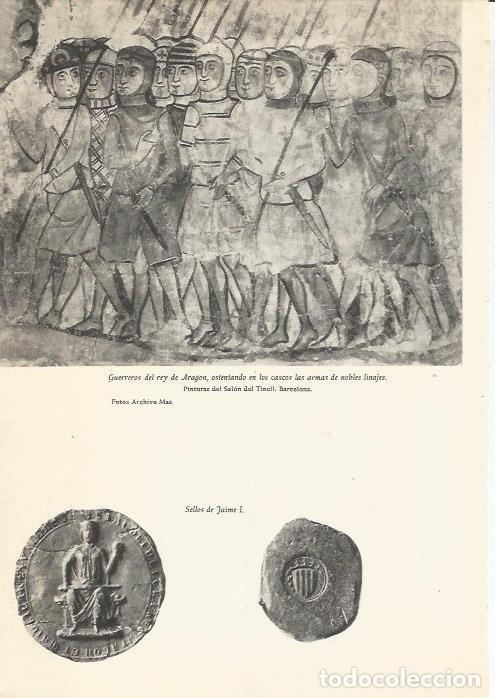 Collectionnisme Papier divers: LAMINA 24715: Guerreros del rey de Aragon en el Salo del Tinell, Barcelona - Martin de Piquer