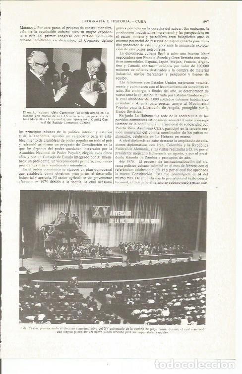 Otros art&iacute;culos de coleccionismo en papel: LAMINA ESPASA 36077: Fidel Castro en el XV aniversario de la Victoria de Playa Giron - Varios