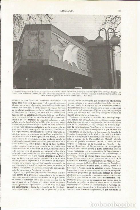 Otros art&iacute;culos de coleccionismo en papel: LAMINA ESPASA 36037: Museo Etnologico de Barcelona - Varios