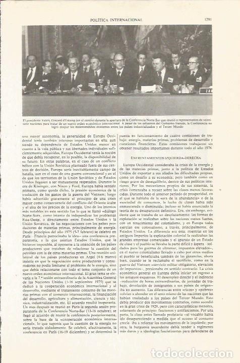 Otros art&iacute;culos de coleccionismo en papel: LAMINA ESPASA 36214: Conferencia Norte-Sur en 1975 - Varios