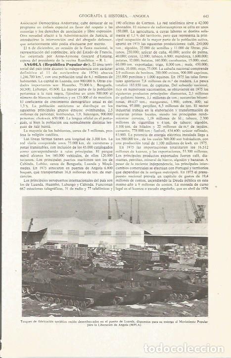 Otros art&iacute;culos de coleccionismo en papel: LAMINA ESPASA 36058: Tanques sovieticos en el puerto de Luanda - Varios