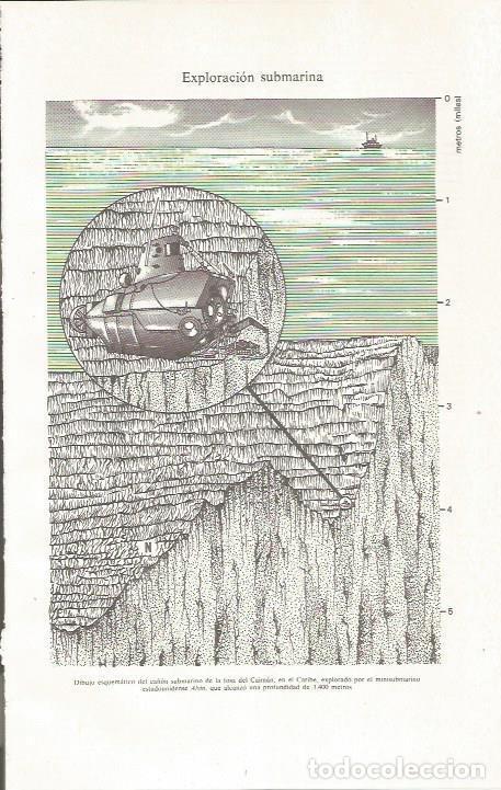 Otros art&iacute;culos de coleccionismo en papel: LAMINA ESPASA 36038: Dibujo del ca&ntilde;on subterraneo de la fosa del Caiman, Caribe - Varios