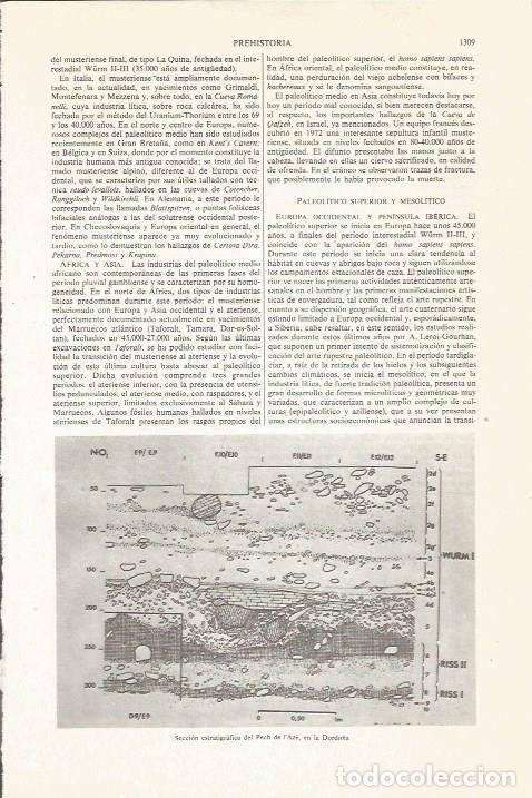 Otros art&iacute;culos de coleccionismo en papel: LAMINA ESPASA 36220: Estratigrafia del Pech de l'Aze, Francia - Varios