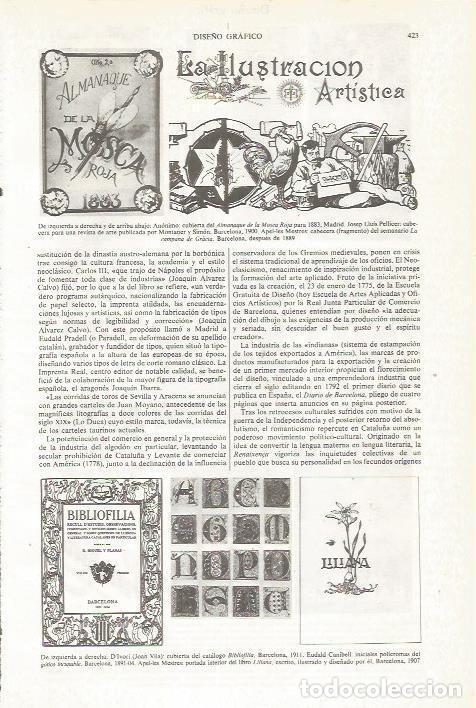 Otros art&iacute;culos de coleccionismo en papel: LAMINA ESPASA 36017: Dise&ntilde;o de Apel.les Mestres para La Ilustracion Artistica - Varios