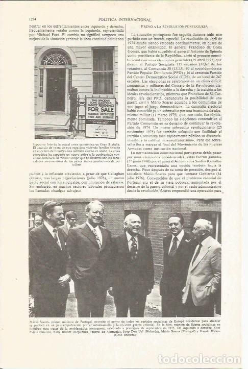 Otros art&iacute;culos de coleccionismo en papel: LAMINA ESPASA 36215: Mario Soares con los lideres socialistas en Londres - Varios