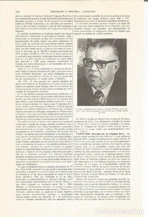 Otros art&iacute;culos de coleccionismo en papel: LAMINA ESPASA 36165: El presidente de Uruguay, Aparicio Mendez - Varios