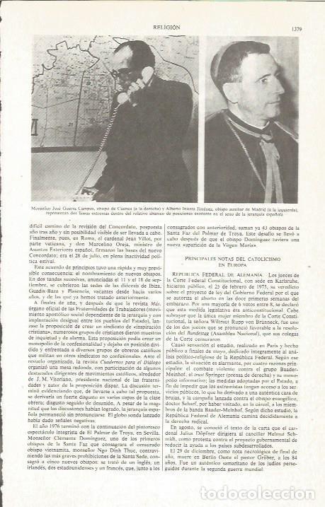Otros art&iacute;culos de coleccionismo en papel: LAMINA ESPASA 36228: Monse&ntilde;or Jose Guerra Campos y el obispo Alberto Iniesta Jimenez - Varios