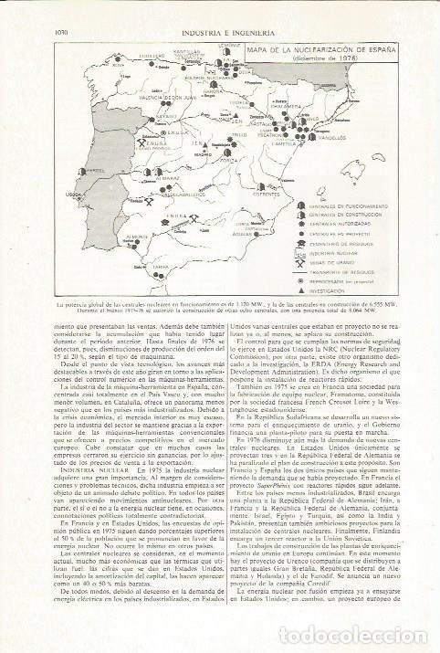 Otros art&iacute;culos de coleccionismo en papel: LAMINA ESPASA 36173: Mapa de la nuclearizacion de Espa&ntilde;a - Varios