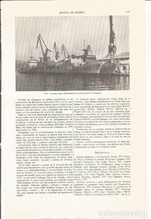 Otros art&iacute;culos de coleccionismo en papel: LAMINA ESPASA 36186: Corbetas clase Descubierta en Cartagena, Murcia - Varios