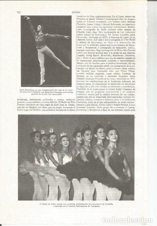 Otros art&iacute;culos de coleccionismo en papel: LAMINA ESPASA 35994: Paolo Bortuluzzi en El Lago de los cisnes y el Ballet de Tokio - Varios