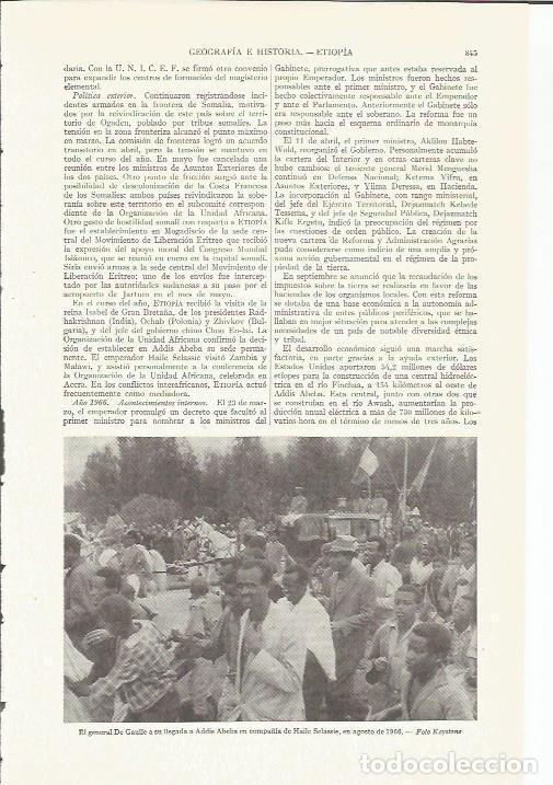 Otros art&iacute;culos de coleccionismo en papel: LAMINA ESPASA 35816: De Gaulle en Abdis Abeba en 1966 - Varios