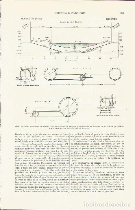 Otros art&iacute;culos de coleccionismo en papel: LAMINA ESPASA 35913: Perfil del tunel submarino de Seikan - Varios