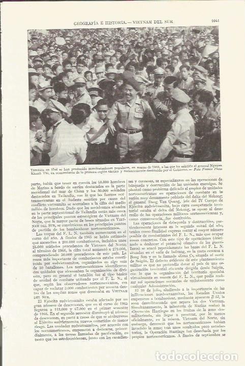 Otros art&iacute;culos de coleccionismo en papel: LAMINA ESPASA 35908: El general Nguyen Kianh Thi en Hue en 1966 - Varios