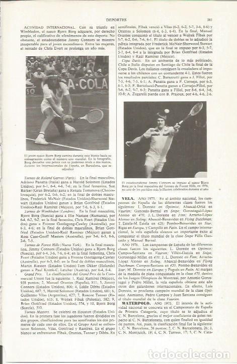 Otros art&iacute;culos de coleccionismo en papel: LAMINA ESPASA 36006: Bjon Borg y Jimmy Connors - Varios