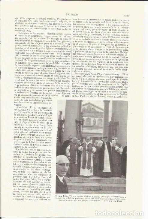 Otros art&iacute;culos de coleccionismo en papel: LAMINA ESPASA 35935: El papa Pablo VI y Michael Ramsey - Varios