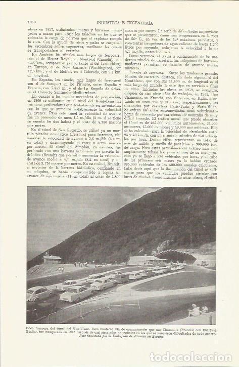 Otros art&iacute;culos de coleccionismo en papel: LAMINA ESPASA 35911: Tunel del Montblanc, Francia - Varios