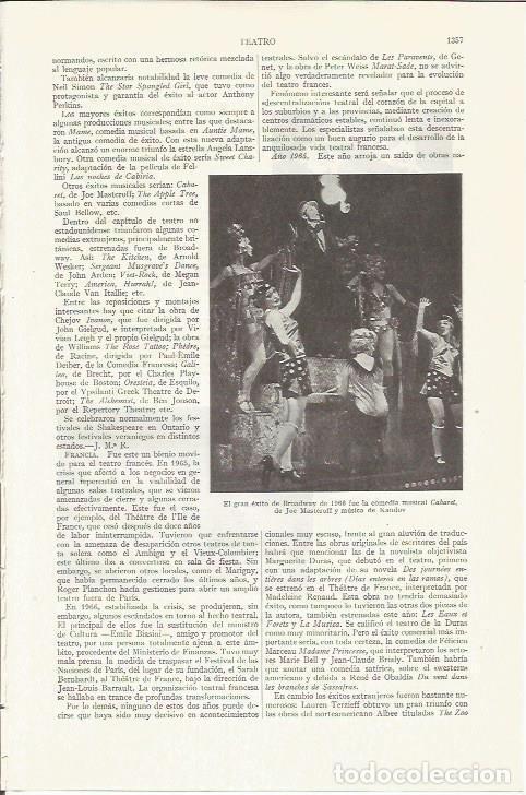 Otros art&iacute;culos de coleccionismo en papel: LAMINA ESPASA 35948: Escena del musical Cabaret en 1966 - Varios