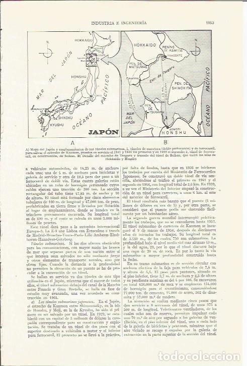 Otros art&iacute;culos de coleccionismo en papel: LAMINA ESPASA 35912: Mapa de tuneles subterraneos de Japon - Varios